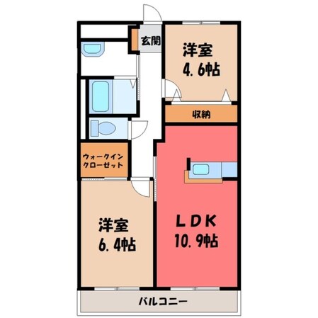 小山駅 バス12分  西城南３丁目下車：停歩5分 3階の物件間取画像